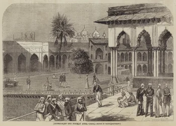 Interieur van het fort in Agra